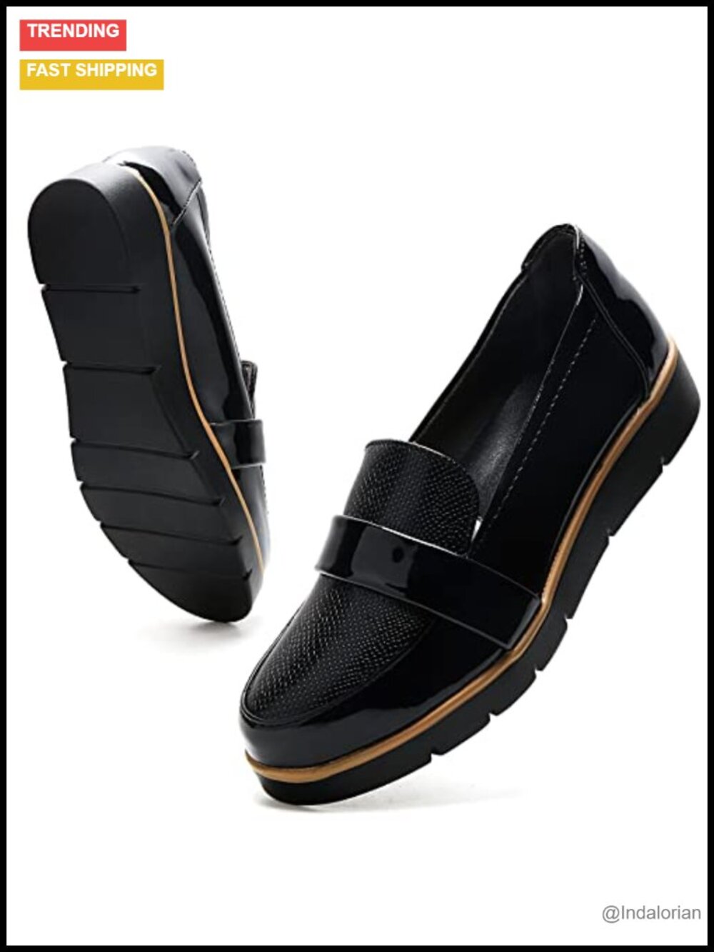 Womens Leather Slip On Loafers Business Casual Comfort Shoes Memory Foam